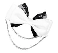 alloneslife Épingle à cheveux avec nœud papillon tendance pour filles - Accessoires de mode pour femmes et filles (blanc)