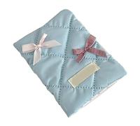 alloneslife Housses de passeports de style coréen, porte-cartes avec nœuds mignons, accessoires de voyage pour femmes et filles, bleu
