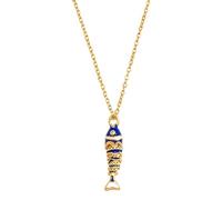 alloneslife Joli collier à breloques poissons goutte à goutte d ' huile, styles simples, bijoux en acier inoxydable, chaîne de clavicule élégante, de charme pour, collier minimaliste avec pendentif à