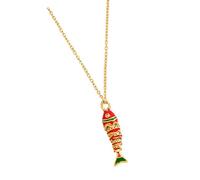 alloneslife Joli collier à breloques poissons goutte à goutte d ' huile, styles simples, bijoux en acier inoxydable, chaîne de clavicule élégante, de charme pour, collier minimaliste avec pendentif à