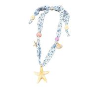 alloneslife Joli collier de plage, écharpe florale, chaîne de cou avec coquillage et étoiles de mer, pour un sans effort, bijoux de plage à la mode