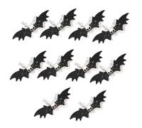 alloneslife Lot de 10 pinces à cheveux pour femme avec ailes de crâne et ailes de mort - Barrettes créatives d'Halloween pour femmes élégantes (ailes de crâne fissurées)