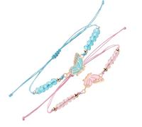 alloneslife Lot de 2 bracelets d'amitié avec pendentif papillon réglable en corde tressée pour filles et amies, bijoux d'amitié, taille unique, Comme décrit
