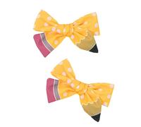 alloneslife Lot de 2 pinces à cheveux sur le thème du crayon pour filles, enseignantes, premier jour, salle de classe, accessoires cadeaux (jaune p)