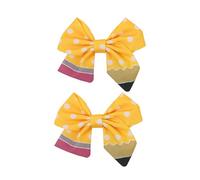 alloneslife Lot de 2 pinces à cheveux sur le thème du crayon pour filles, enseignants, premier jour, salle de classe, fournitures de cadeau (petit crayon jaune)