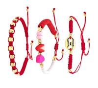 alloneslife Lot de 3 bracelets de perles de style ethnique avec perles en verre nez de cochon et breloque fruits en argile pour femme