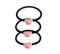 alloneslife Lot de 3 chouchous élastiques doux avec motif cochon pour femmes, filles, enfants, usage quotidien