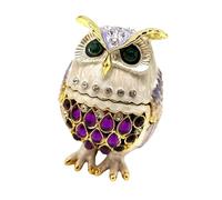 alloneslife Mallette De Rangement Bijoux Inspirée du Hibou Recouvert Cristaux Construction en Alliage Robuste pour Les Collections Boucles d'oreilles Organisateurs Bijoux