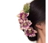 alloneslife Peigne à cheveux élégant en forme de fleur pour chignon latéral - Prise en main sûre - Léger - Accessoire pour femme (comme indiqué)