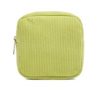 alloneslife Petit sac à main en velours côtelé pour femme - Couleur unie - Fermeture éclair, Vert, As shown