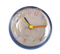 alloneslife Petite horloge murale compacte avec ventouse adhésive - Mouvement précis - Anti-buée - Horloge murale pour la maison, le dortoir, l'atelier