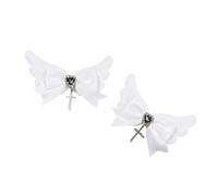 alloneslife Pince à cheveux avec nœud papillon pour filles - Ruban doux - Design sécurisé et antidérapant - Pour fête, voyage (modèles blancs, gauche et gauche)