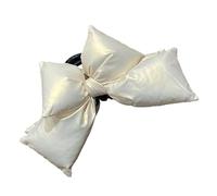 alloneslife Pince à cheveux rembourrée avec nœud papillon pour cheveux épais, grande taille, maintient fermement la coiffe en polyuréthane douce sur le cuir chevelu, accessoire pour cheveux (blanc)