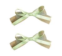 alloneslife Pinces à cheveux, pinces à cheveux pour femme, nœud en ruban élégant des années 2000, pince à cheveux avec nœud de fée élaboré, grand nœud papillon (vert, 1 paire)