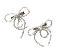 alloneslife Pinces à cheveux, pinces à cheveux pour femme, perles artificielles avec nœud papillon - Pince à cheveux pour femme - Outil de coiffure (2B)