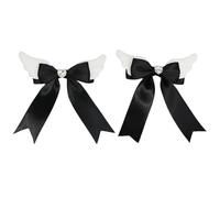 alloneslife Pinces à cheveux, pinces à cheveux pour femme, ruban délicat, épingles à cheveux tendance avec nœud papillon ajoutent du charme à votre coiffure, adaptées à diverses occasions (noir)