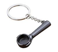 alloneslife Porte-clés unique en métal avec poignée de filtre pour machine à café, cadeau pour les amateurs de créateur à la mode, Cuillère noire, taille unique