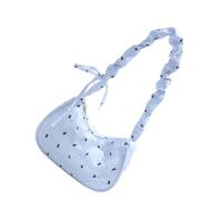 alloneslife Sac à bandoulière élégant en toile avec nœud papillon - Léger et décontracté - Pour femme - Utilisation quotidienne, bleu, One Size