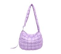 alloneslife Sac à bandoulière léger à la mode avec matelassé, rembourré, multifonction, fermeture éclair, sac à main sous les aisselles, sac à main pour femme, sac à bandoulière léger, violet, One