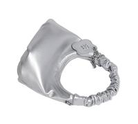alloneslife Sac à bandoulière pour femme avec sangles amovibles en cuir PU avec fermeture éclair, Argenté.