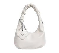 alloneslife Sac à bandoulière pour femme avec sangles amovibles en cuir PU avec fermeture éclair, blanc