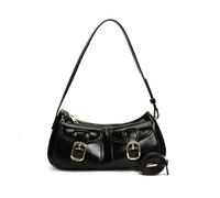 alloneslife Sac à bandoulière tendance sous les bras Sac à main pratique en cuir PU Sac à bandoulière Sac à main de travail pour les étudiants et le bureau Nouveaux arrivants Sac pour femme, Noir