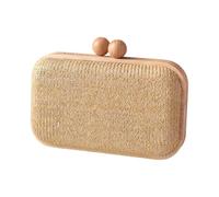 alloneslife Sac à main de soirée, sac à main d'été, sac à bandoulière, sac à bandoulière tissé, sac à main en paille pour femme, jaune clair