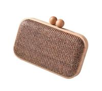 alloneslife Sac à main de soirée, sac à main d'été, sac à bandoulière, sac à bandoulière tissé, sac à main en paille pour femme, café