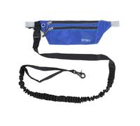 alloneslife Sac banane de sport multifonction pour promener le chien + longue laisse pour course à pied, jogging, sac banane multifonction (bleu)