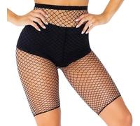 alloneslife Short en résille élastique taille haute transparent en maille transparente, Petit et filet, XL-5XL