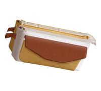 alloneslife Trousse à Double Couche de capacité, Yellow | Outil d ' écriture et fournitures portables pour grands volumes de stockage, pour étudiants et professionnels