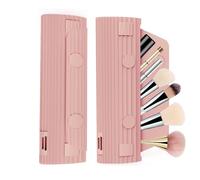 alloneslife Trousse de maquillage de voyage en silicone, porte-pinceaux de maquillage, porte-pinceaux de maquillage en silicone, sac de maquillage souple, organisateur de pinceaux de maquillage de