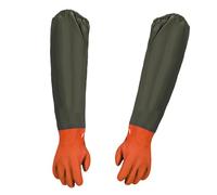 Allonger Gants en Caoutchouc, Gants de Bassin, Longs Gants de Travail Imperméables de Sablage en PU, 70 cm, 1 Paire (Orange)