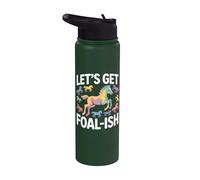 Allons chercher Foal-Ish Horse Rainbow Stainless Steel Insulated Water Bottle