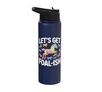 Allons chercher Foal-Ish Horse Rainbow Stainless Steel Insulated Water Bottle