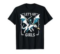 Allons-y Filles Fantasy Warrior Dragon Rider Adventure T-Shirt Graphique avec Valeur