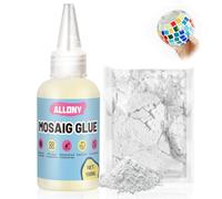 Allony 100ml Colle Mosaique+100g Pate a Joint Mosaique, Kit Mosaique Adulte, Mosaïque, Colle Bijoux, Mosaique Loisir Creatif pour Mosaique, Activité Manuelle