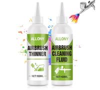Allony 100ml Diluant Aerographe+100ml Nettoyant Aérographe, Diluant Peinture, Amélioration Fluidité de Peinture Aérographe, pour Air Brush Onglerie/Peinture Aérographe/Peinture Maquette