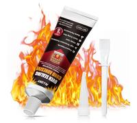 ALLONY 100ml Mastic Refractaire, Colle Haute Temperature Four, Silicone Haute Temperature, Supporte Jusqu'à 1000 °C, Refractaire pour Cuisinières, Cheminées, Poêles, Chaudières de Chauffage