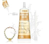 Allony Colle Bijoux, Rhinestone Glue, Strass a Coller, Colle Liquide Loisirs Creatifs, Colles Bijouxs Tissu pour Collage de Divers Bijoux or et Argent, Métal, Plastique, Verre, 100ML