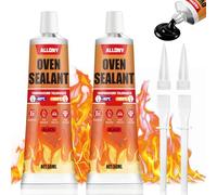 ALLONY Colle Haute Température, Silicone Haute Temperature, Colle Refractaire, Supporte Jusqu'à 1000 °C, Silicone Haute Temperature, Convient pour Vitre Four, Cheminée, Voiture, Noir, 100ML