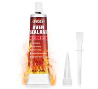 ALLONY Colle Haute Temperature, Silicone Haute Temperature, Mastic Refractaire, Colle Haute Temperature Four, Jusqu'à 1000 °C, Joint Silicone Noir pour Cheminées, Poêles, Chaudières, 100ML