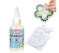 ALLONY Colle Mosaique, Pâte à Joint Mosaique, Kit Mosaique Adulte, Mosaique Loisir Creatif, Mosaïques pour Verre Céramique, Colle Mosaïque Transparente pour Mosaique, Activité Manuelle (100g+100ml)