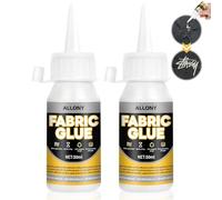 Allony Colle Pour Tissu, Colle Textile Extra Forte, Colle Textile Transparente, Olle a Tissus Couture Sans Trace, Convient Aux Textiles, Cuir, Flanelle, etc - 50ml*2