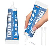 Allony Colle Textile Permanente Extra Forte pour Tissu - Résiste au Lavage, Idéale pour Ourlage, Réparation, Collage, Fabrication Artisanale - 50ml*2