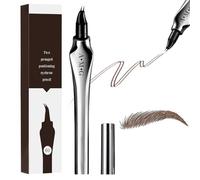 Allony Crayon Microblading Sourcil Waterproof, Stylo Sourcil Effet Poil Avec 2 Pointes de Fourchette, Nouveau Micro Crayon à Sourcils, Créez Facilement des Sourcils Naturels(Marron Clair)