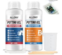 Allony Gel Isolant Electrique, Gel Etancheite Electrique, Gel Electrique, Mastic D'enrobage pour Boîtes de Dérivation, Circuits Imprimés, Circuits Imprimés, Transparent A+B 200g