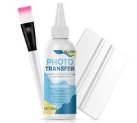 Allony Médium Transfert Transparent, Foto Transfer Potch Médium, Vernis Transfert Photo, Gel Medium pour Transfert, pour Transférer Impressions Coupures de Pesse et des Photos
