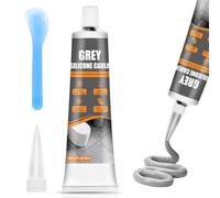 ALLONY Silicone Gris, Joint Silicone, silicone Sanitaire, Mastic silicones de Construction, Hautement Elastique, Mastic Gris pour joints Bains Cuisine Fenêtres Carrelage, Intérieur Extérieur, 100ML