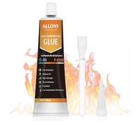 ALLONY Silicone Haute Temperature, Colle Haute Temperature Translucide, Colle Haute Temperature Four, Résistant à la Chaleur, Adaptée aux Voitures, Appareils Électroménagers Pegamento - 100ml